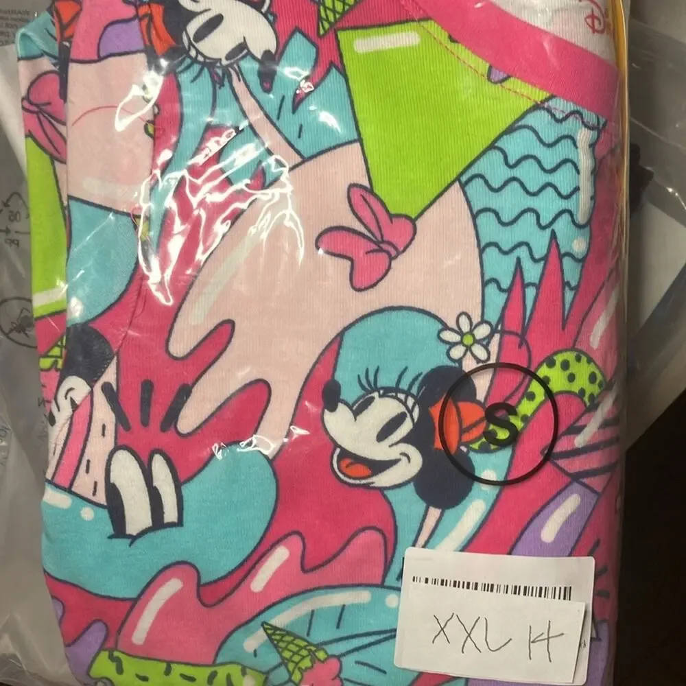 NWT Disney Spotted Zebra‎ Minnie Mouse 4 piece Pajama set cotton shorts pjs